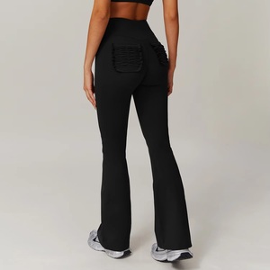 Pantalones Acampanados Relajados para Mujer con Cintura Cruzada, Paneles en las Rodillas de Spandex/Nylon, Transpirables, con Bolsillos, Ropa Deportiva - Product Image 6