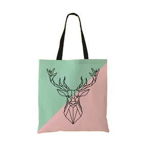 Sac fourre-tout en toile de coton imprimé mignon pour femmes et filles, écologique, multi-usages, sac à main, sac d'épicerie, vente en gros - Product Image 6