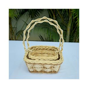 Panier à fleurs en rotin carré artisanal vietnamien écologique naturel Design moderne pour la décoration de la cuisine - Product Image 3