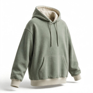 Sudadera con Capucha para Hombre, Ecológica, 100% Algodón, Verde Sólido, 300g, Corte Regular, Bolsillo Canguro, Mangas Largas - Product Image 6