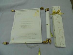 Invitation de mariage en parchemin royal, invitation de luxe faite à la main, carte d'invitation personnalisée, OEM, vente en gros, exportateur, fabricant en Inde - Product Image 4