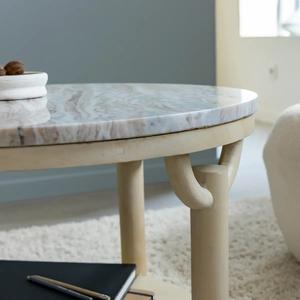 Table basse ronde Vandana Nimbus Stellar en bois de manguier et marbre - Product Image 5