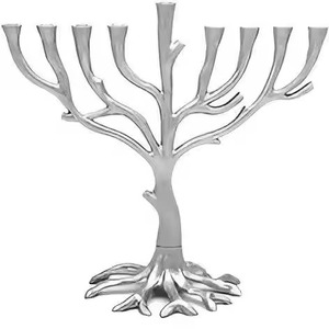 Menorah en métal haut de gamme à 9 bras, élégant chandelier de table pour décoration intérieure - Product Image 4