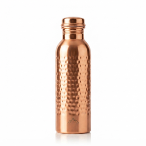 Bouteille d'eau en cuivre de qualité supérieure, texture martelée, réutilisable, bouteille ayurvédique, couvercle anti-fuite, faite à la main, export en gros pour la maison - Product Image 1