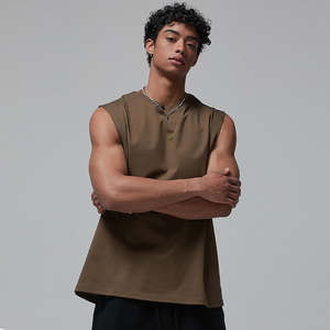 Camisetas Deportivas de Baloncesto con Cuello Redondo para Hombre, 190 Gramos, Chaleco de Gimnasio de Algodón, Unisex, Informal, para Fitness, Sin Mangas, Ropa Deportiva - Product Image 3