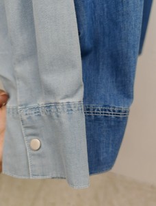 Camisa de Popelina de Algodón Azul Claro para Mujer, Talla Grande, con Botones, Manga Larga, Corte Holgado Informal, Color Sólido, Blusa Larga - Product Image 4