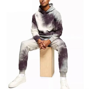 Men's <b>Tie</b> <b>Dye</b> Hooded Tracksuit <b>Set</b> Full Length Gradient Color Casual Sweatshirt Joggers 100% Polyester Autumn Wear - Product Image 3