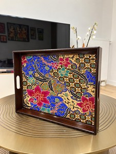 Luxury Durable Eco-Friendly Polished Solid Wooden Handcrafted Rectangle <b>Serving</b> <b>Tray</b> <b>Handles</b> Coffee Table Party Wedding Birthday - Product Image 1