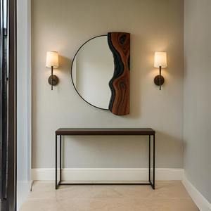 กระจกติดผนังไม้สไตล์โมเดิร์นฟาร์มเฮาส์ กระจกติดผนังไม้สไตล์รัสติกสำหรับตกแต่งบ้านสไตล์คันทรี่ ขายส่งอุปกรณ์ตกแต่งกระจกแขวน - Product Image 5