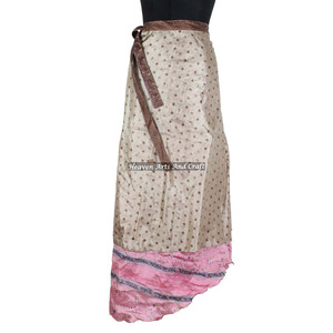 Sarong en soie indienne, paréo de plage, jupe longue à enrouler, style bohème, multicolore, tenue d'été confortable, style hippie tendance - Product Image 2