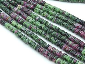 Cuentas de Zoisita Rubí Pulidas y Lisas en Forma de Botón de Neumático/Rueda - 16 Pulgadas, 6-7MM Aprox. - Para Fabricación de Joyas - Piedra Natural - Product Image 4