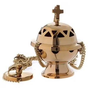 Premium Quality Brass Thurible <b>For</b> Religious Craft Church Supplies Incense <b>Burner</b> Thurible <b>For</b> Fragrance Use - Product Image 3