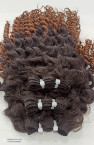 HAIR FASHION INDIA Paquetes de Cabello Humano Remy Indio Rizado Kinky 100GM para Marrón y Negro, Doble Trama a Máquina, Sin Químicos, Todo Tipo - Product Image 5