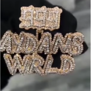 Colgante de Alta Gama Personalizado con Moissanita VVS, Plata S925, Oro Sólido 9k 10k 14k 18k, con Dijes de Letras y Máscaras Estilo Iced Out, Colgante Hip Hop - Product Image 1