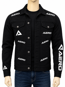 Blouson matelassé en jean pour homme, coupe ample, coupe-vent, séchage rapide, écoresponsable, patchwork, broderie, finition vieillie, style streetwear - Product Image 2