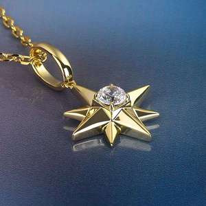 Colgante de Estrella con Diamante de Corte Princesa en Engaste de Bisel, Chapado en Oro de 18K, Aleación, Joyería Unisex, Regalo - Product Image 2