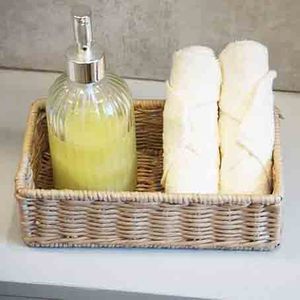 Modern Woven Rattan Rectangular Handcrafted Eco Friendly Precision Made Multipurpose <b>Storage</b> <b>Basket</b> for Kitchen & Living Room - Product Image 2