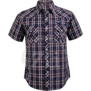 Camisa de Franela 100% Algodón con Logotipo Estampado, Botones Removibles, Mangas Cortas, Forro Acolchado, Diseño a Cuadros, Elegante, Informal, Ignífuga - Product Image 1