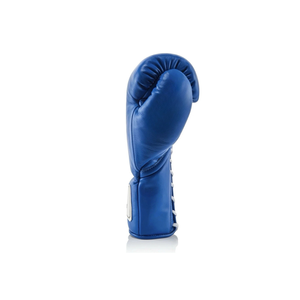 Gants de boxe en cuir bleu à lacets, équipement d'entraînement à doigts entiers pour adultes de 14 ans et plus, usage unisexe pour arts martiaux - Product Image 4