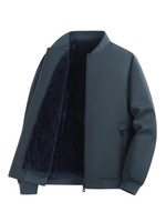Veste d'hiver pour homme, doublée en polaire, coupe-vent, respirante, col montant, fermeture éclair, décontractée, couleur unie, streetwear