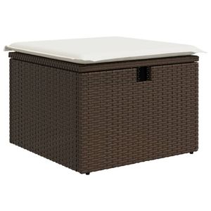 Ensemble de canapés de jardin en polyrotin brun moyen avec housses amovibles - Product Image 6