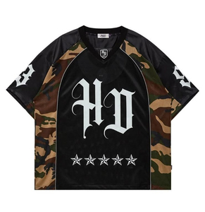 เสื้อฟุตบอลสไตล์เรโทรขายส่ง เสื้อยืดตาข่ายแบบซับลิเมชั่นสั่งทำได้ เสื้อครอปทรงสปอร์ต เสื้อฟุตบอลสตรีทแวร์แบบแห้งเร็ว - Product Image 5