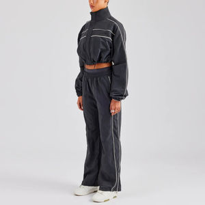 Ensemble de survêtement décontracté 2 pièces pour homme : veste coupe-vent à capuche respirante et pantalon de jogging imprimé, idéal pour l'entraînement hivernal - Product Image 2