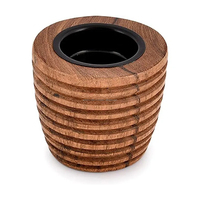 Bougeoir rond en bois d'acacia fait à la main personnalisé de luxe en gros pour la maison décorations de Noël et de Pâques