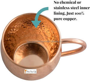 Sips of Tradition Copper Edition Hecho a mano 500ml Belleza rústica Taza de oso de cobre para beneficios de Ayurveda - Product Image 3