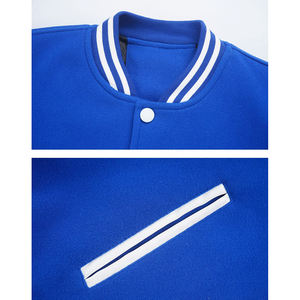 Vestes d'extérieur personnalisées avec logo OEM, design personnalisé, boutons recouverts de tissu en cuir, vestes varsity pour hommes - Product Image 5