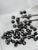Diamante Negro Natural Calentado, Certificado por GIA, Forma Hexagonal de 5 mm, Tamaño Calibrado
