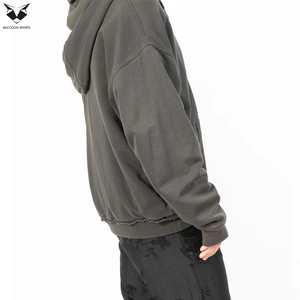 Sweat-shirt à capuche à double fermeture éclair, style streetwear pour homme, coupe ample, en polaire chaude, logo personnalisé, sweat-shirt décontracté d'hiver - Product Image 3