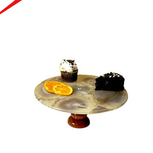 Hot Selling Polished Metal & <b>Marble</b> Cake Stand Royal Style Hand Made Dessert Holder for Birthday Party Table Decoration - Product Image 3