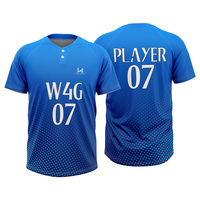 Kaos Baseball 2 Kancing Custom Made Lengan Pendek Jersey Tim Sublimasi Seragam Bernapas Cepat Kering Pakaian Olahraga Pabrik
