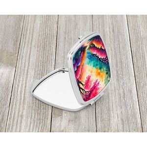 Azalées colorées miroir de maquillage de voyage compact pliant cadeau de conception de poche pour les femmes et les filles - Product Image 2