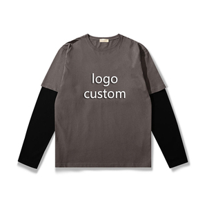 Camiseta de Manga Corta para Hombre, Oversize, Gris, Poliéster, Cuello Redondo, Estilo Casual Urbano, Tejido Jersey, Antiarrugas, Logotipo Grabado en Relieve en la Parte Delantera, Personalizable - Product Image 4