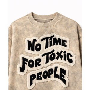 Acid Wash Mens Sweatshirt 300 GSM Cotton Fleece Oversized <b>Drop</b> Shoulder Vintage Style Streetwear Wholesale Process Impex - Product Image 3