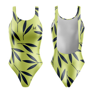 Maillot de bain une pièce professionnel pour femme, motif floral uni, sexy, croisé, imprimé fleurs 3D sur le devant - Product Image 3