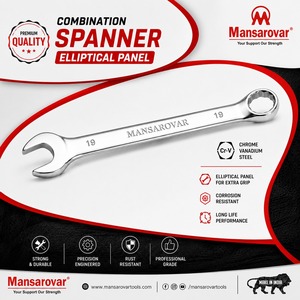 Llave Combinada Mansarovar de Acero al Cromo Vanadio, Grado Industrial, Acabado Espejo Elíptico, Acabado Mate, Acabado Satinado - Product Image 2