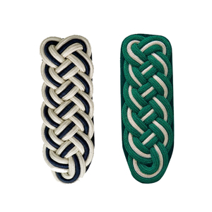 Epaulettes de Color Verde Real con Cordón y Hilos Dorados/Plateados, Pliegues de Hombro Negros - Product Image 3