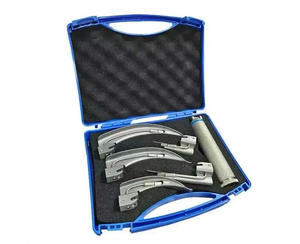 Lames de laryngoscope professionnelles en acier inoxydable pour intubation d'urgence vétérinaire, réutilisables, avec pont osseux - Product Image 1
