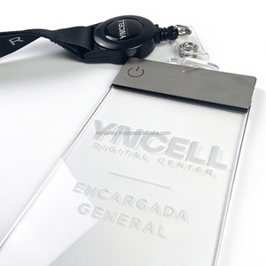 MOQ 100 piezas, tarjeta de identificación LED personalizada con luz, carrete retráctil, logotipo impreso por transferencia térmica, correa para el cuello para eventos - Product Image 6