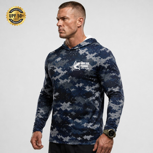 Vêtements de pêche unisexes à manches longues en gros, 100% polyester, séchage rapide, respirant, motif personnalisé, chemise de pêche UPF 50, imperméable - Product Image 2