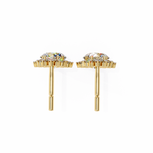 Pendientes Clásicos de Diseñador con Diamantes Cultivados en Laboratorio, Corte Redondo, Oro de 14K, Certificados por IGI, Ideales para Regalo, Fiestas y Aniversarios - Product Image 3