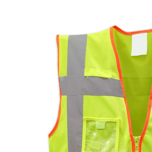 Chaleco de Seguridad de Alta Visibilidad para Hombre, Malla Reflectante Transpirable, Ropa de Trabajo con Múltiples Bolsillos, Cierre de Cremallera, Uso en Exteriores de Verano - Product Image 4
