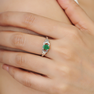 High Quality Beautiful 925 Sterling <b>Silver</b> Single Gemstone Natural <b>Emerald</b> <b>Ring</b> For Daily Wear & Wedding Parties Fine Jewelry - Product Image 2