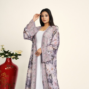 Abaya de Chifón Sólido con Capucha para Mujer, Estilo Árabe, Abierta por Delante, Larga, Modesta, Cardigan Islámico para Oración, Ramadán, Eid y Otras Ocasiones - Product Image 3