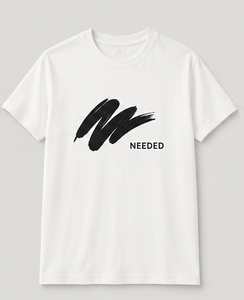 Men's <b>White</b> Hip Hop Short Sleeve T-Shirt with Black Wave Logo Print O-Neck Regular Fit 100% Cotton Knitted - Product Image 5