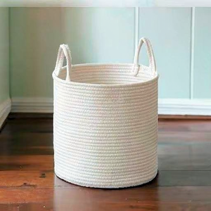 Large Woven Cotton Rope Wicker <b>Foldable</b> Eco-friendly Storage <b>Basket</b> Handles for Laundry Wardrobe Toy Organization - Product Image 3