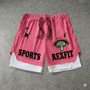 Shorts de sport REXFIT pour hommes, couleur unie, imprimés, shorts de course personnalisés, shorts d'entraînement, taille élastique, fournisseur de vêtements de sport - Product Image 4